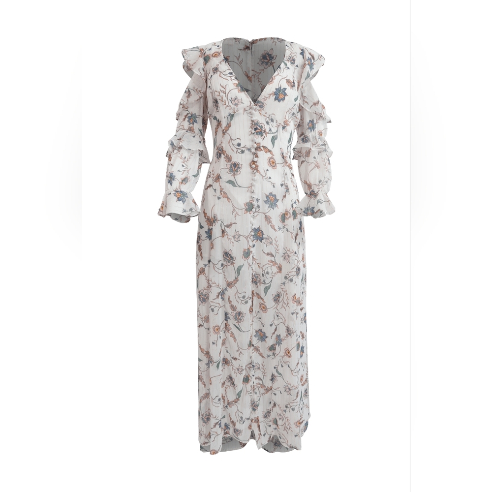 For love and lemons  Elyse Ruffled Maxi Dress Small